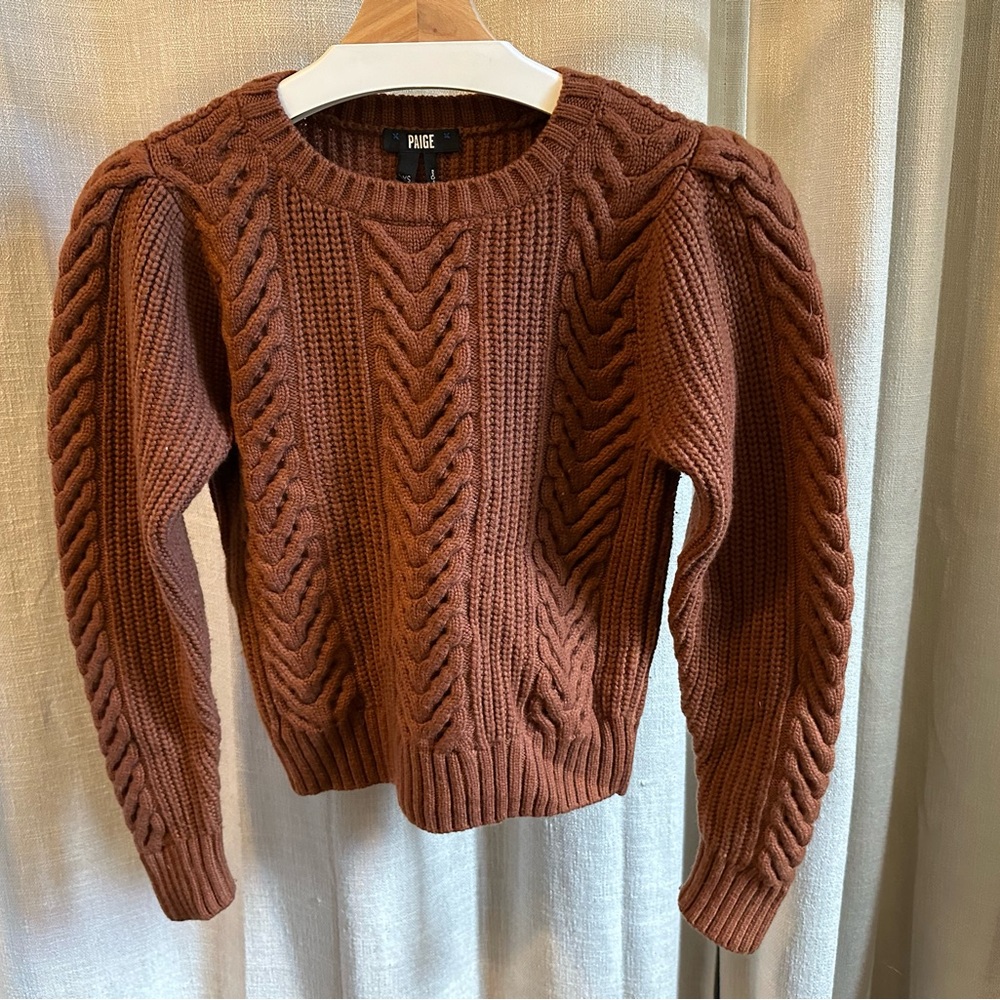Paige Women's Brown Cable Knit Sweater